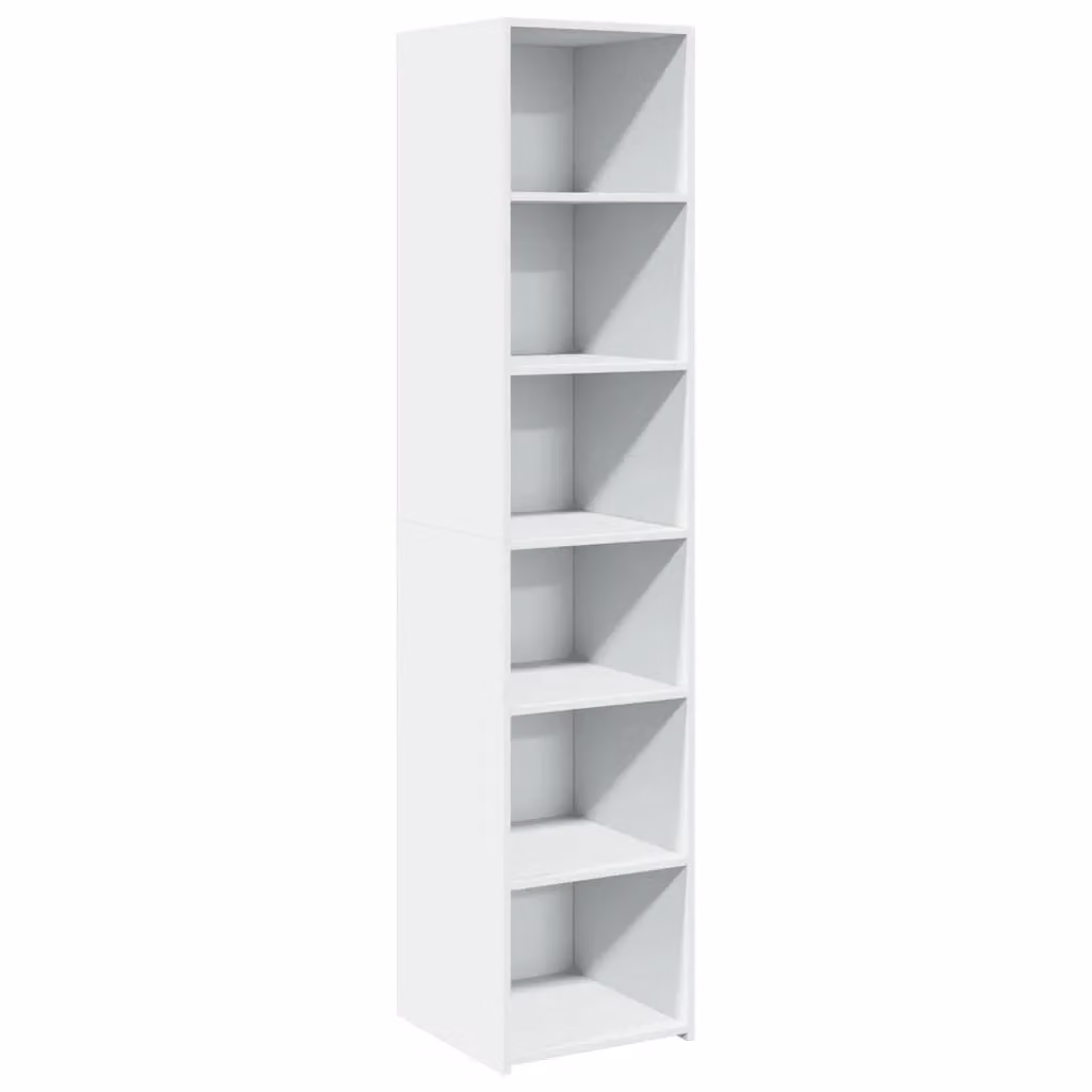 Berkfield Home Modern White Highboard in Matt MDF, W/D/H: 40 x 41 x 185 cm