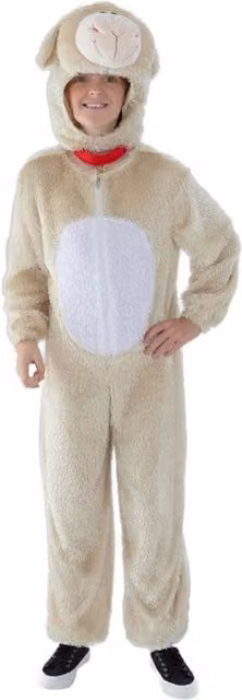 Smiffys Childrens Lamb Costume in White and Brown