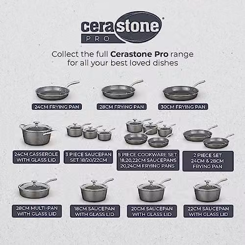 Tower Cerastone Pro 30cm Forged Aluminium Frying Pan with Non-Stick Ceramic Coating, Graphite/Anthracite – 6