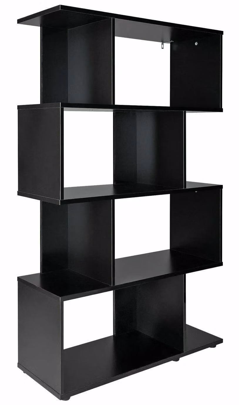Hayward 5 Shelf Black Gloss Modern Freestanding Bookcase W/D/H: 90 x 35 x 150 cm