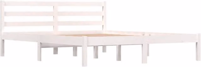 Berkfield Home Beautiful Solid Wood Pine Bed Frame, White, W: 150 cm, L: 200 cm – 1