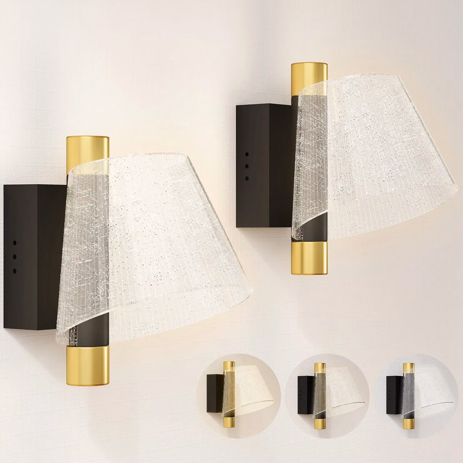 HOMCOM Set of 2 Modern LED Starry Wall Lamps in Black, W/D/H: 17.5 x 15.0 x 17.5 cm – 2