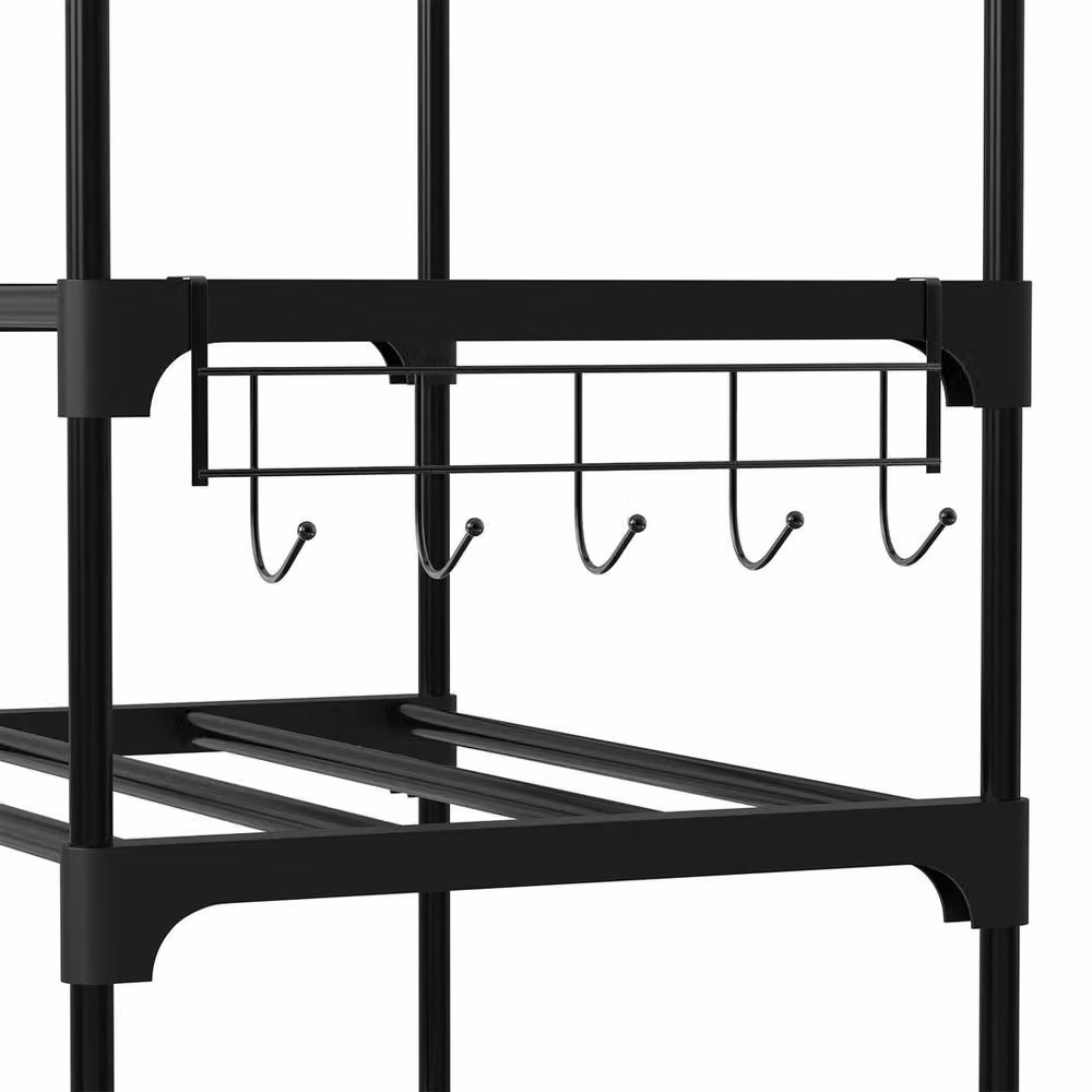FORGEVIO 10-Tier Metal Shoe Rack Footwear Organiser in Black – 3
