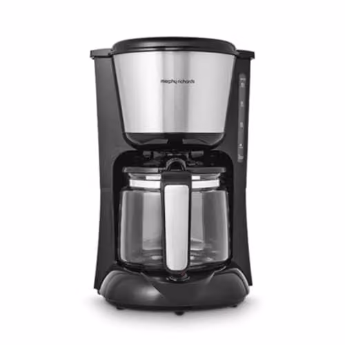 Morphy Richards Equip Filter Coffee Machine with Glass Jug in Black and Silver