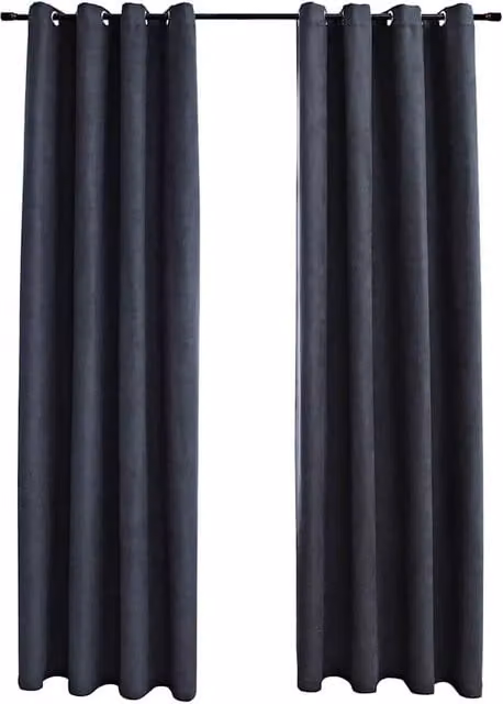 Berkfield Home Blackout Curtains with Eyelets, 2 Pack, Anthracite Grey, W: 140 cm, H: 245 cm