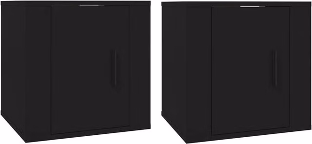 Berkfield Home Wall Mounted TV Cabinets, 2 Pack, Black, W/D/H: 40 x 34.5 x 40 cm – 1