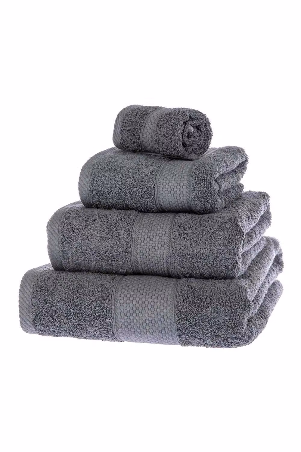 Homescapes Grey Fluffy Turkish Cotton Bath Towel Set – 2