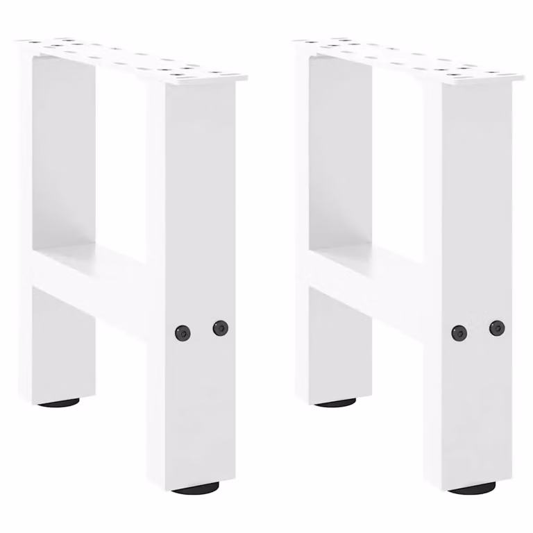 Berkfield Home White Steel Coffee Table Legs, 2 Pieces, H: 30 cm x W: 30 cm x D: 30 cm