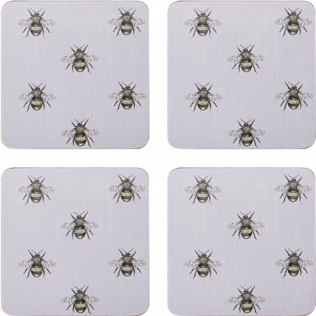 Creative Tops Set of 4 Square Absorbent Coasters, Grey, W/D/H: 10.5 x 10.5 x 2 cm – 1