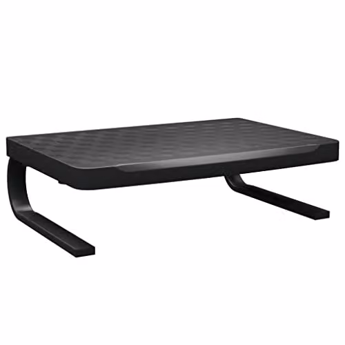 vidaXL Modern Matt Black Metal Monitor Stand W: 37 cm, D: 28 cm, H: 11.5 cm – 2