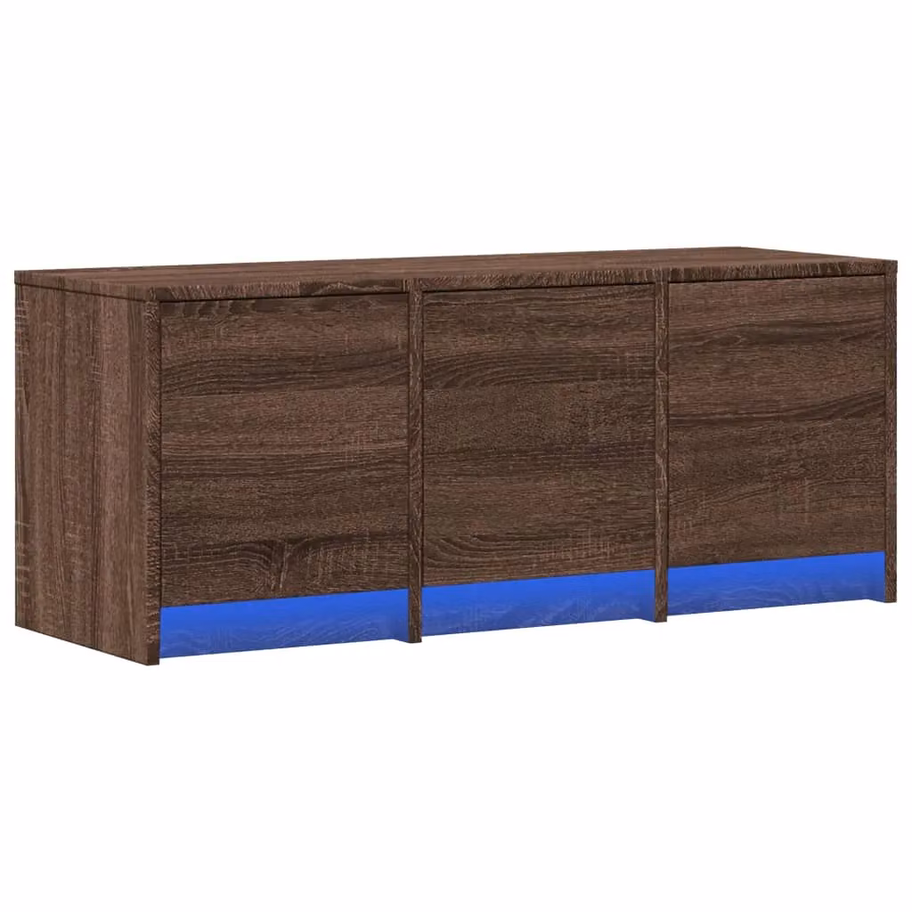 Berkfield Home Modern TV Cabinet with LED in Brown Oak, W/D/H: 97 x 34 x 40 cm – 3