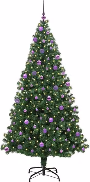 Berkfield Home Green Artificial Christmas Tree with 300 LEDs and Stand, Height: 210 cm – 1