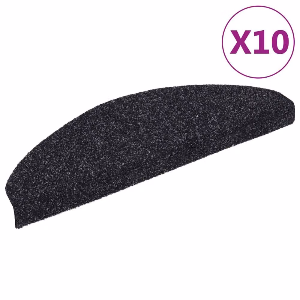 Berkfield Home Self-adhesive Non-slip Stair Mats, 10 Pack, Black, W/D/H: 65 x 21 x 4 cm – 3