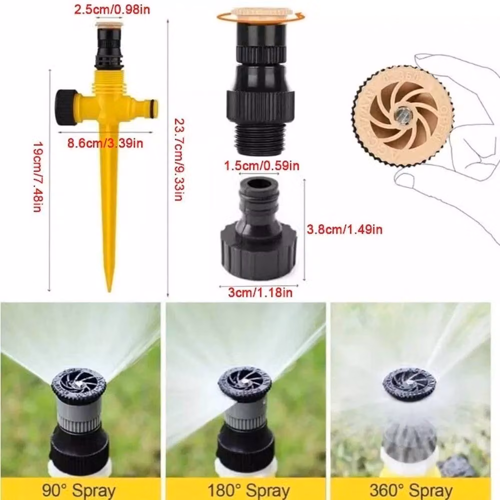 NESTLUNE 8 Pack 360 Degree Automatic In-Ground Circular Garden Lawn Water Sprinklers in Yellow – 2