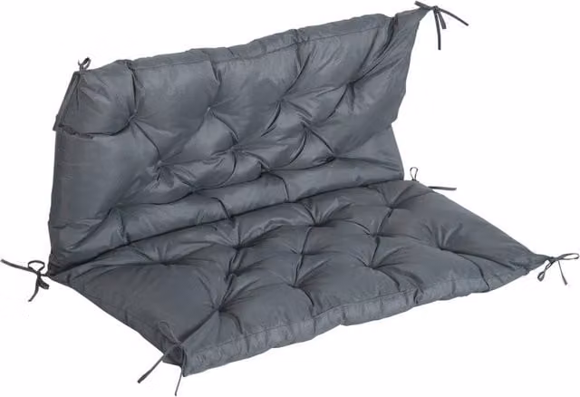 NESTLUNE 2 Seater Grey Outdoor Garden Bench Cushion, Water Repellent and Breathable Polyester, W/D/H: 190 x 100 x 100 cm