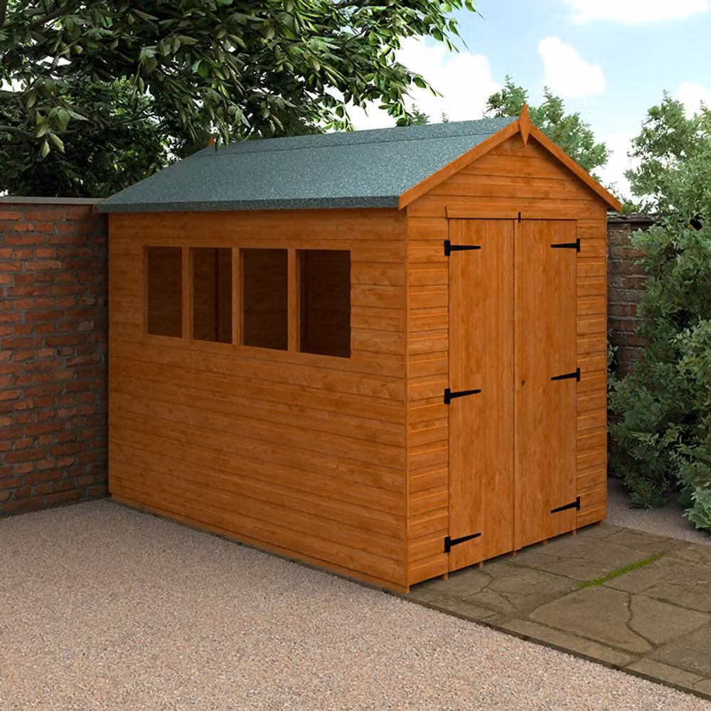 Buttercup Farm 12mm Wooden Workshop Shed with Double Doors and Window in Burnt Orange, W/D/H: 175 x 265 x 240.5 cm – 2