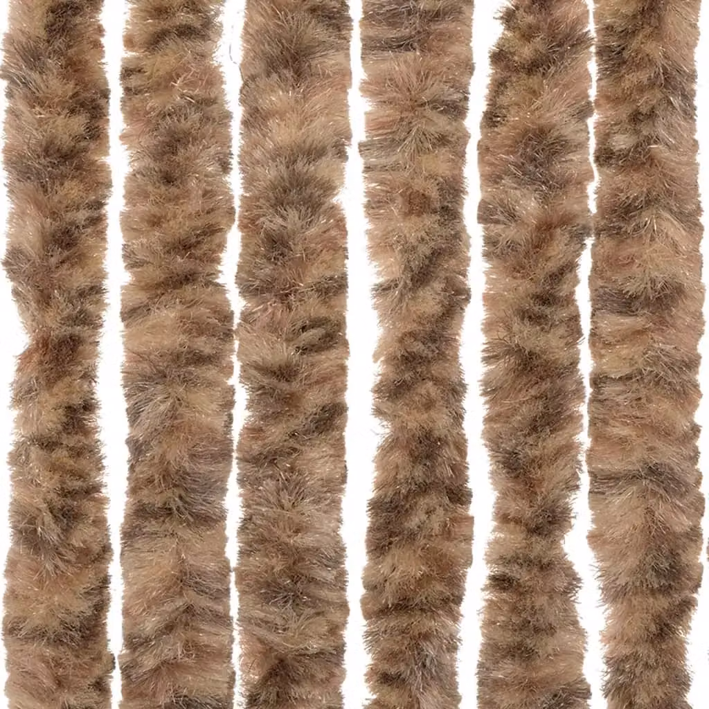 Berkfield Home Chenille Fly Curtain in Beige and Brown, W/H: 90 x 220 cm – 5