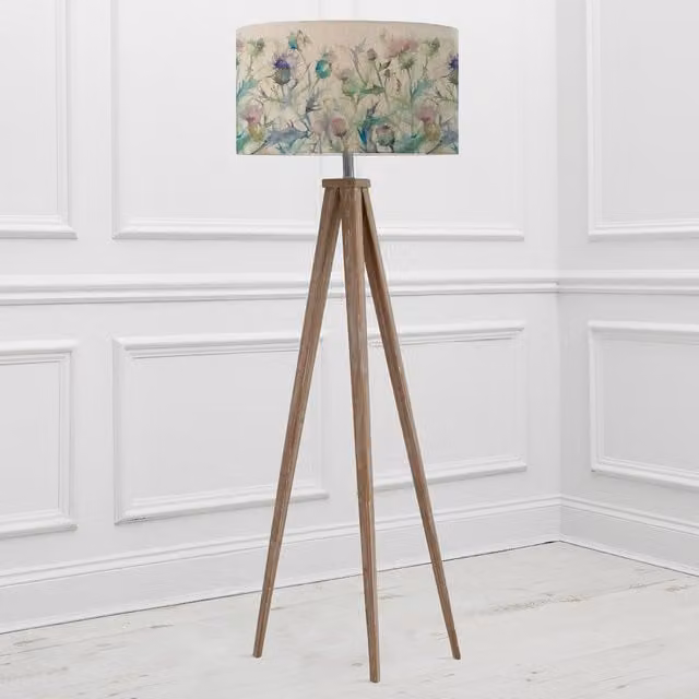 Voyage Maison Aratus Floor Lamp with Cirsium Eva Fabric Lampshade in Grey and Beige, H 158 cm x W 52 cm – 1
