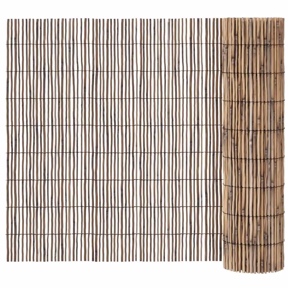 Berkfield Woven Reed Garden Fence Mat in Brown, W: 1000 cm, H: 80 cm – 2