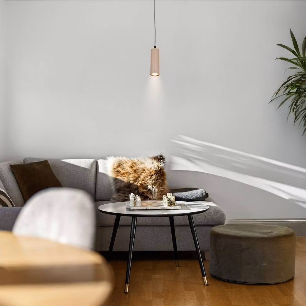 Briloner Beige Height Adjustable GU10 Cylinder Pendant Light – 4