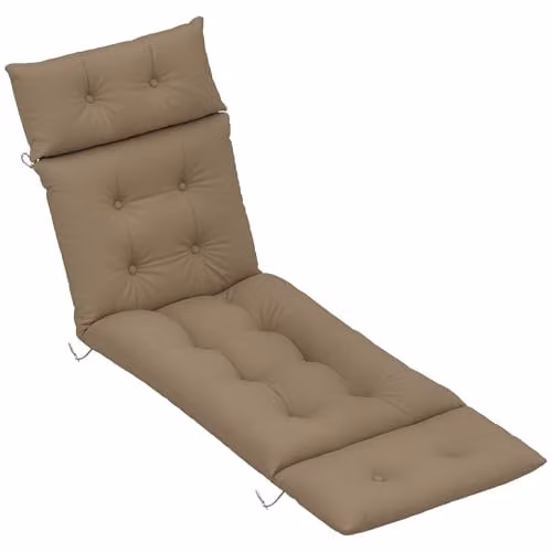 Outsunny Beige Sun Lounger Cushion with Water-Repellent and UV-Resistant Polyester Fabric, W/D/H: 190 x 56 x 10 cm – 1
