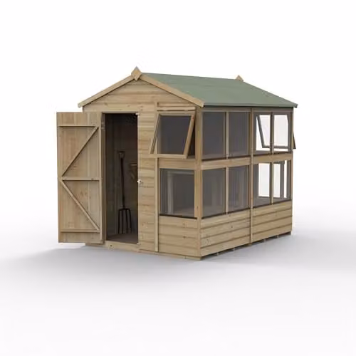 Forest Garden Brown Wooden Gable Potting Shed – 1