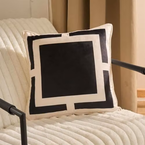OHS 2 Pack Matte Velvet Decorative Square Cushion Covers, Black, W/D/H: 45 x 45 x 45 cm – 5