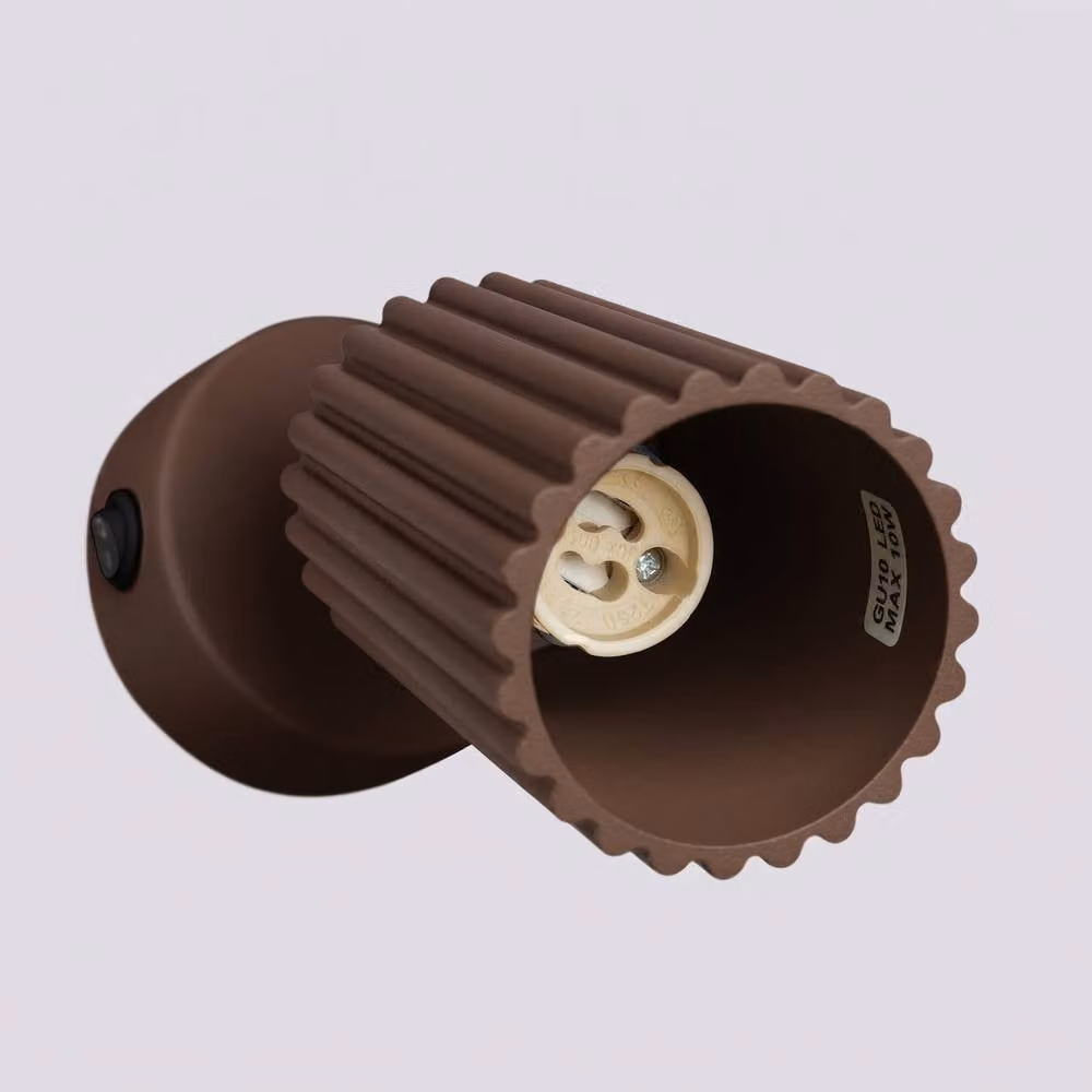 Sollux Lighting minimalist cylinder wall lamp in brown, W/D/H: 16 x 8 x 16 cm – 3