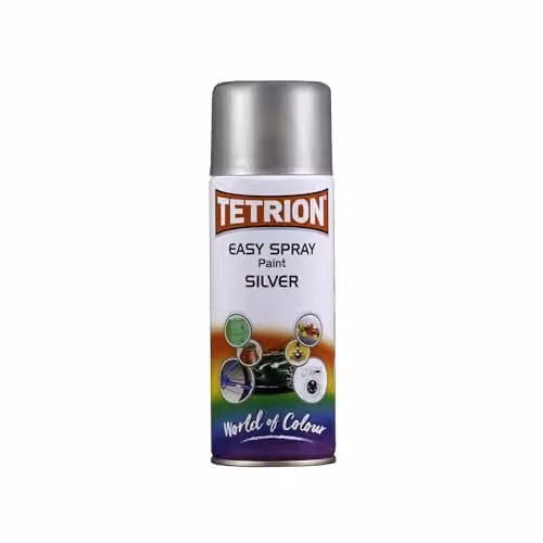 Tetrion Silver High Gloss Spray Paint, 400ml