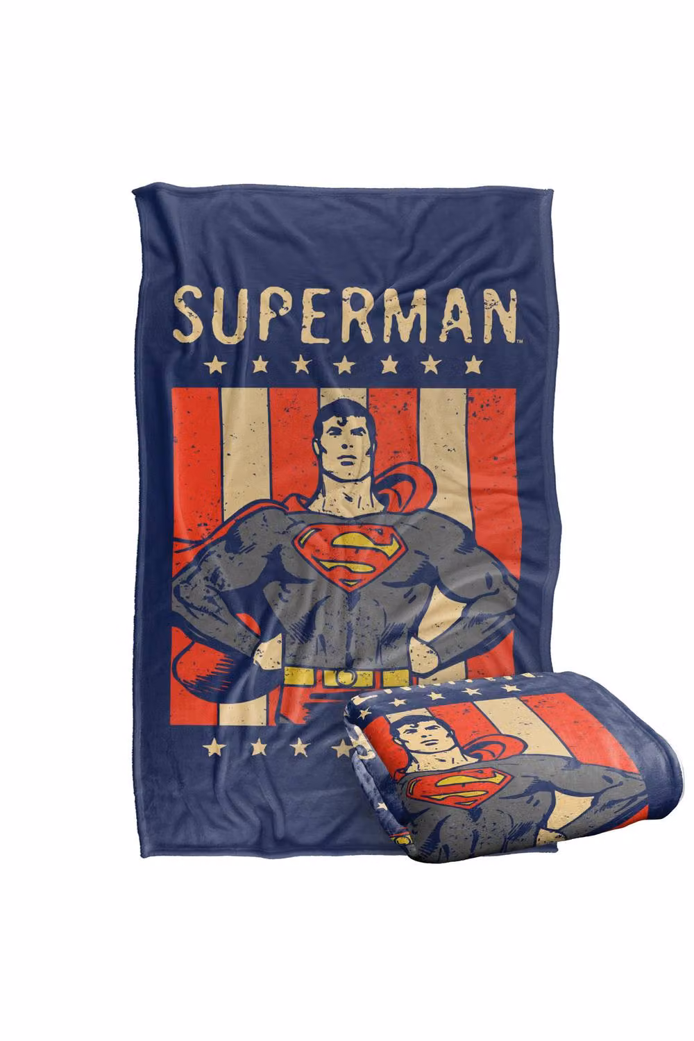 Warner Bros. DC Retro Liberty Superman Super Soft Silky Touch Fleece Throw Blanket, Multicolour, W: 127.0 cm, H: 152.4 cm – 7