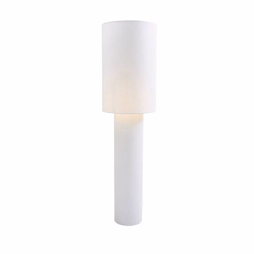 Pagazzi Leora White Fabric Floor Lamp with Cylinder Shade – 2
