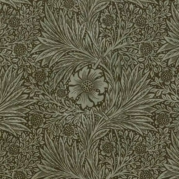 William Morris At Home Marigold Velvet Fabric in Sage Green
