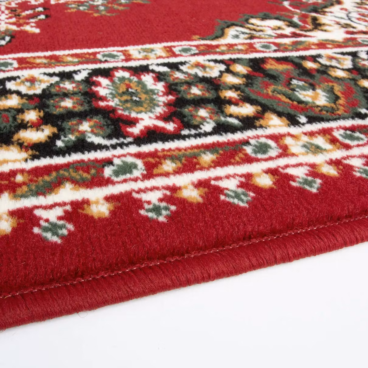 Kukoon Red Bordered Traditional Living Area Rug, W/D/H: 120 x 170 cm – 2