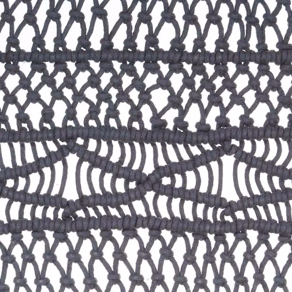 Berkfield Home Macrame Curtain in Anthracite Grey, W/H: 140 x 240 cm – 4