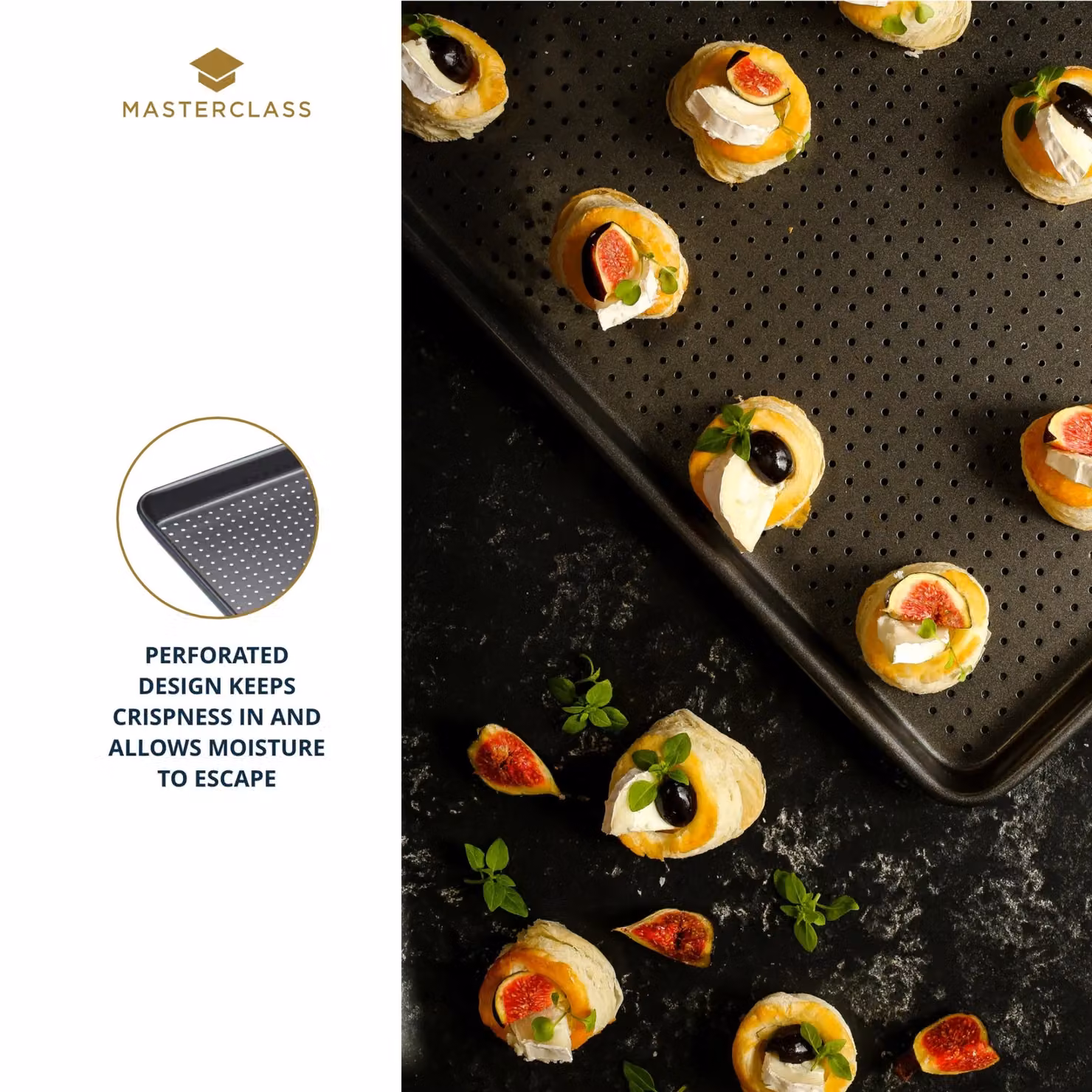 MasterClass Crusty Bake Non-Stick Rectangular Baking Sheet in Black and Grey – 7