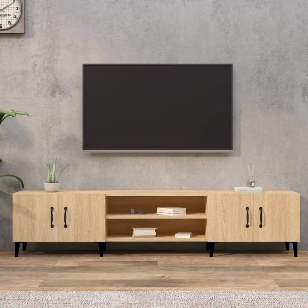 Berkfield Home Sonoma Oak TV Cabinet in Brown, W/D/H: 180 x 31.5 x 40 cm – 2