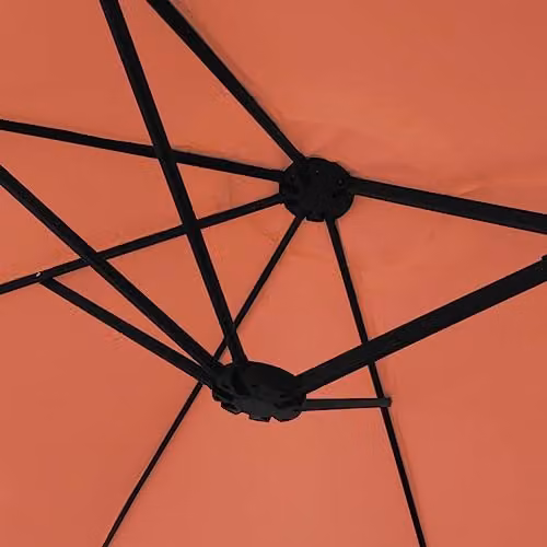vidaXL Double-Head Cantilever Garden Parasol in Terracotta Orange, W: 449 cm, H: 265 cm – 3