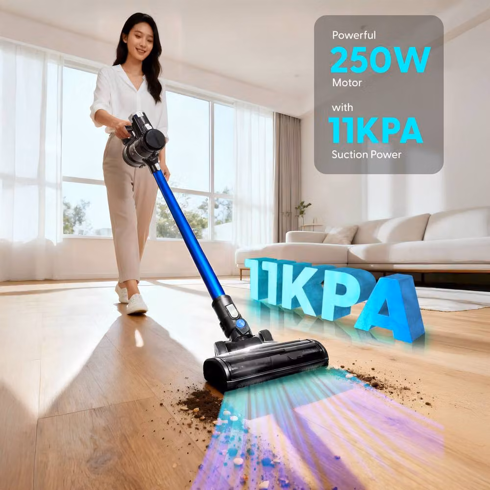 Keplin Blue Cordless Bagless Vacuum Cleaner with LED Display and 250W Suction Power – 2