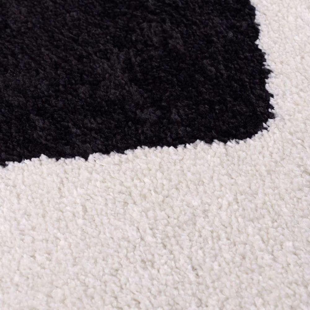 THE RUGS Joli Black Checkerboard Soft and Dense Pile Rectangular Rug, W: 80 cm, L: 150 cm – 5