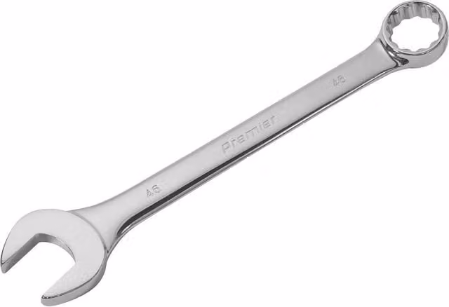 Loops 46mm Extra Large Combination Spanner, Chrome Vanadium Steel, Silver and Multicolour