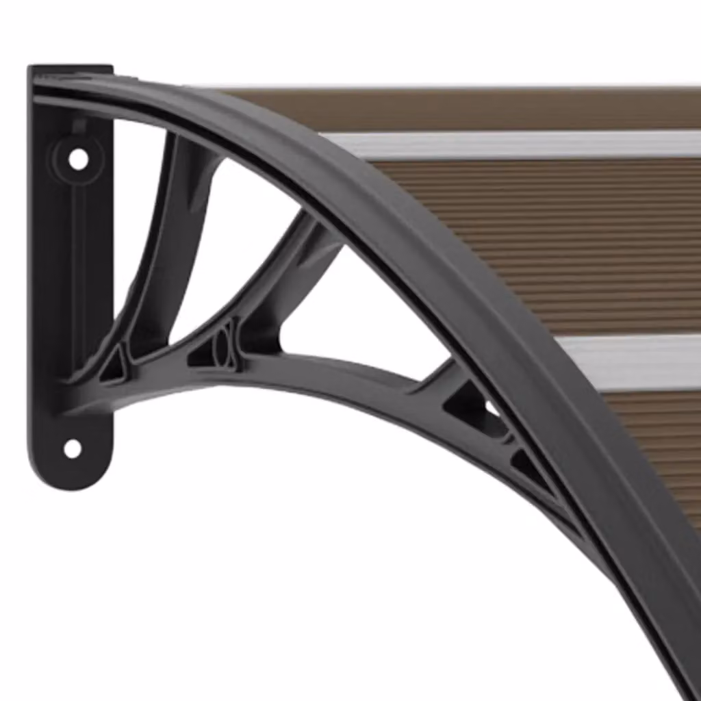 Berkfield Home Black Polycarbonate Door Canopy W: 120 cm, D: 100 cm – 3