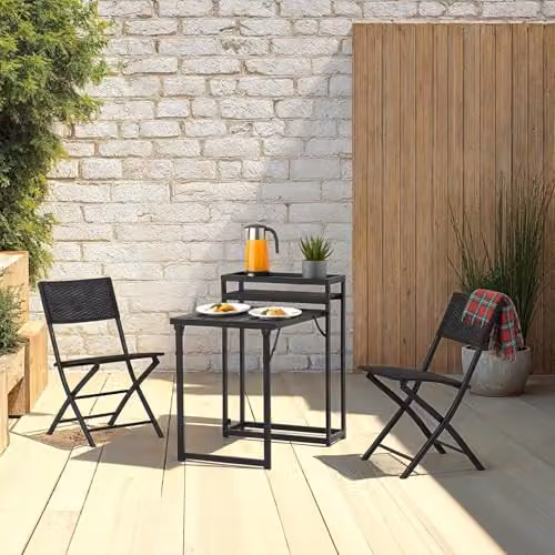 Seconique Foldaway 1+2 Garden Set in Black – 6