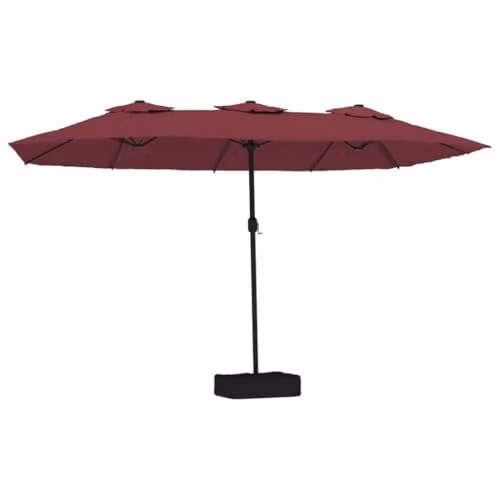 vidaXL Double-Head Cantilever Parasol in Red and Grey with Polyester Fabric and Metal Frame – 1