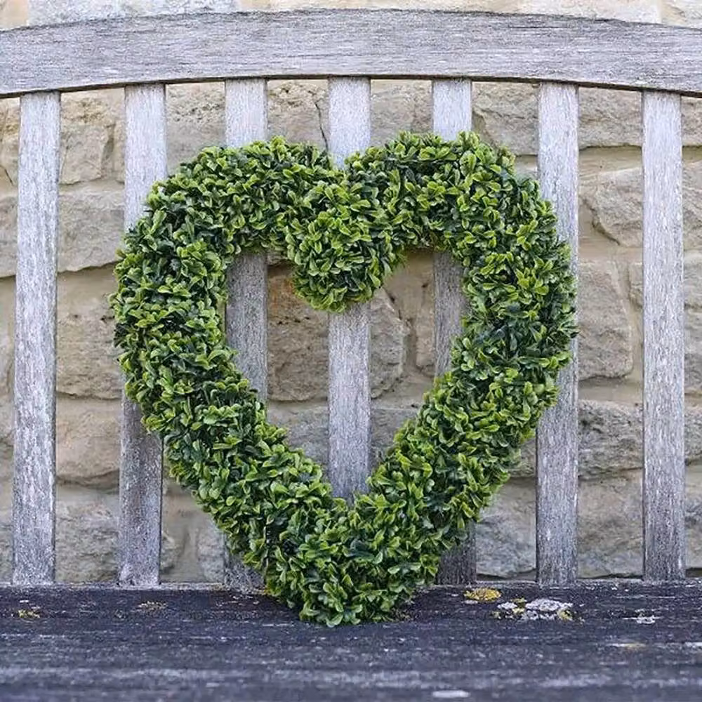 SPETLEK Heart-shaped Green Leafy Grass Hanging Decoration with Single Chain, W: 100 cm, H: 60 cm – 6