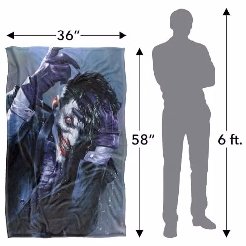 LOGOVISION Batman Joker Madness Super Soft Silky Touch Fleece Throw Blanket, Multicolour, W: 91.44 cm, L: 147 cm – 4