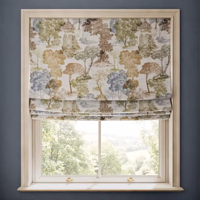 House of Hackney Dendrophilia Cotton Linen Floral Blind in Blue and Multicolour