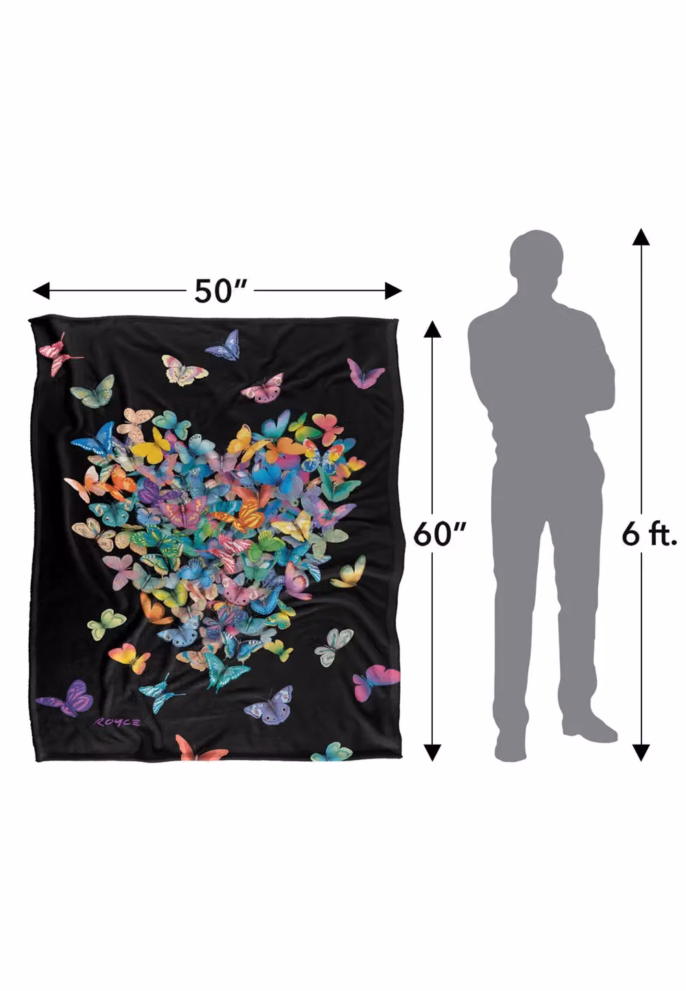 JQ Licensing Royce Mcclure Wildheart Butterflies Silky Touch Super Soft Throw Blanket in White, W/D/H: 152 x 127 cm – 8