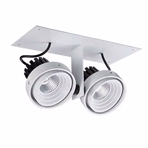 Netlighting Modern Technical LED Recessed Ceiling Light in White or Black, 4000K Cool White, 1770lm