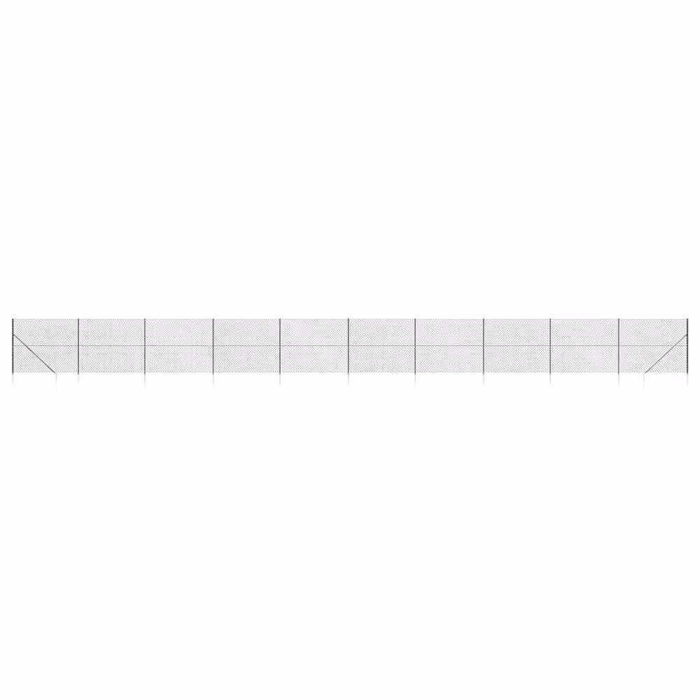 Berkfield Home Durable PVC-Coated Chain Link Fence with Spike Anchors in Anthracite Black, H: 1.6 m x W: 25 m – 2