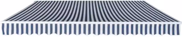 Berkfield Home Manual Operated Folding Awning, Blue and White Striped, 400 cm